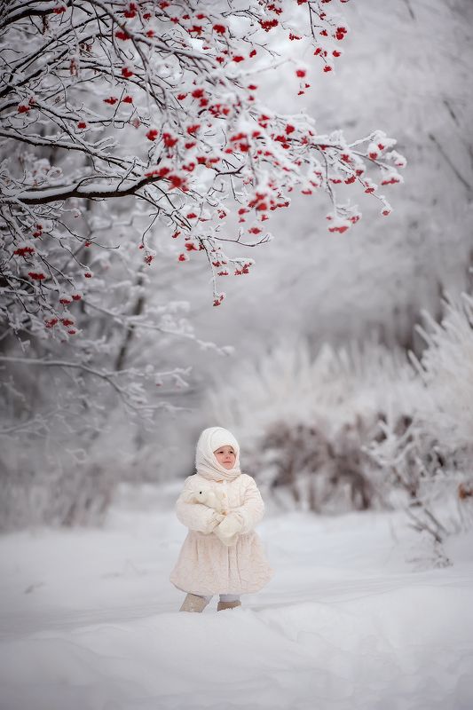 дети, ребенок, снег, зима Снегурочка фото превью