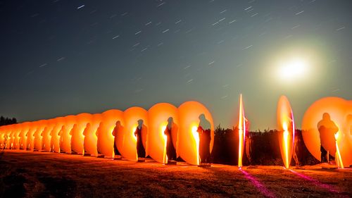 Parade of ghosts.