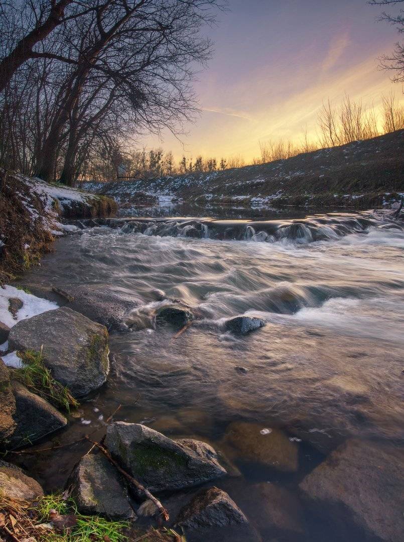 река, одра, закат, вечер, river, bed, sunset, olympus, evening, Виктор Тулбанов