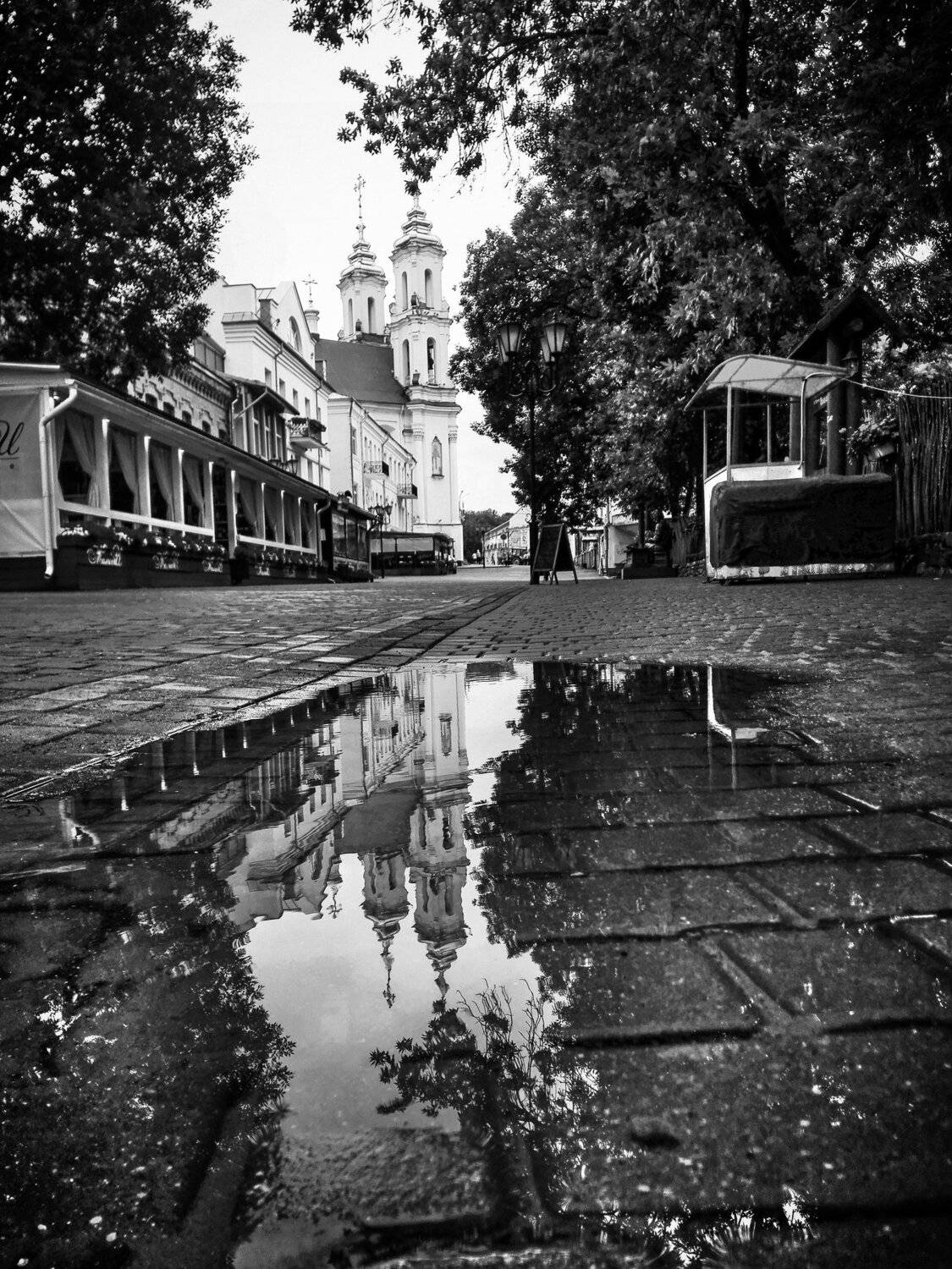 собор, витебск, после дождя, помолейко, городской пейзаж, городской вид, отражение, отражение в луже, парк, городской парк, vitebsk, cityscape, reflection, pomoleyko, Павел Помолейко