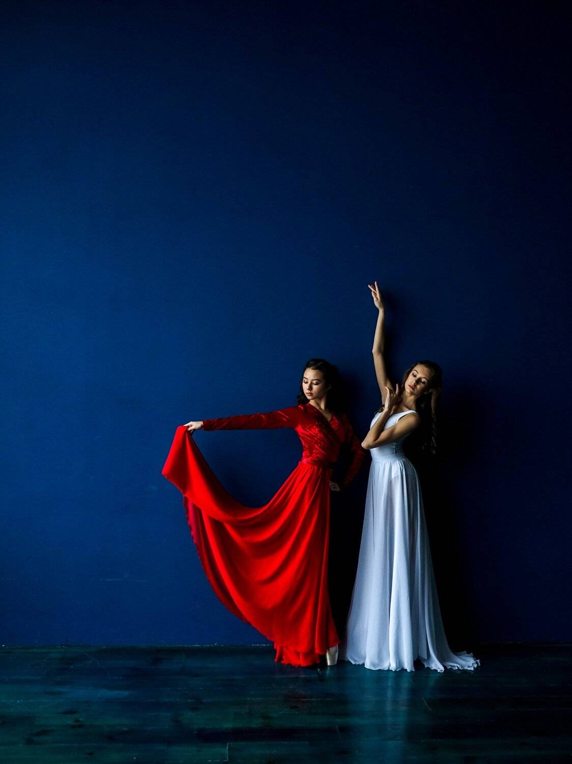 балет, балерина, студия, цвет, синий, платье, шифон, артист, танец, красный, белый, Анна