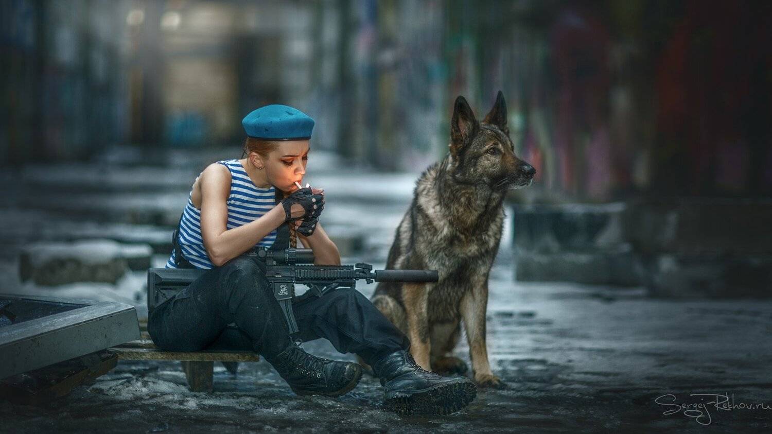 девушка, собака, портрет, portrait, rekhov, Сергей Рехов