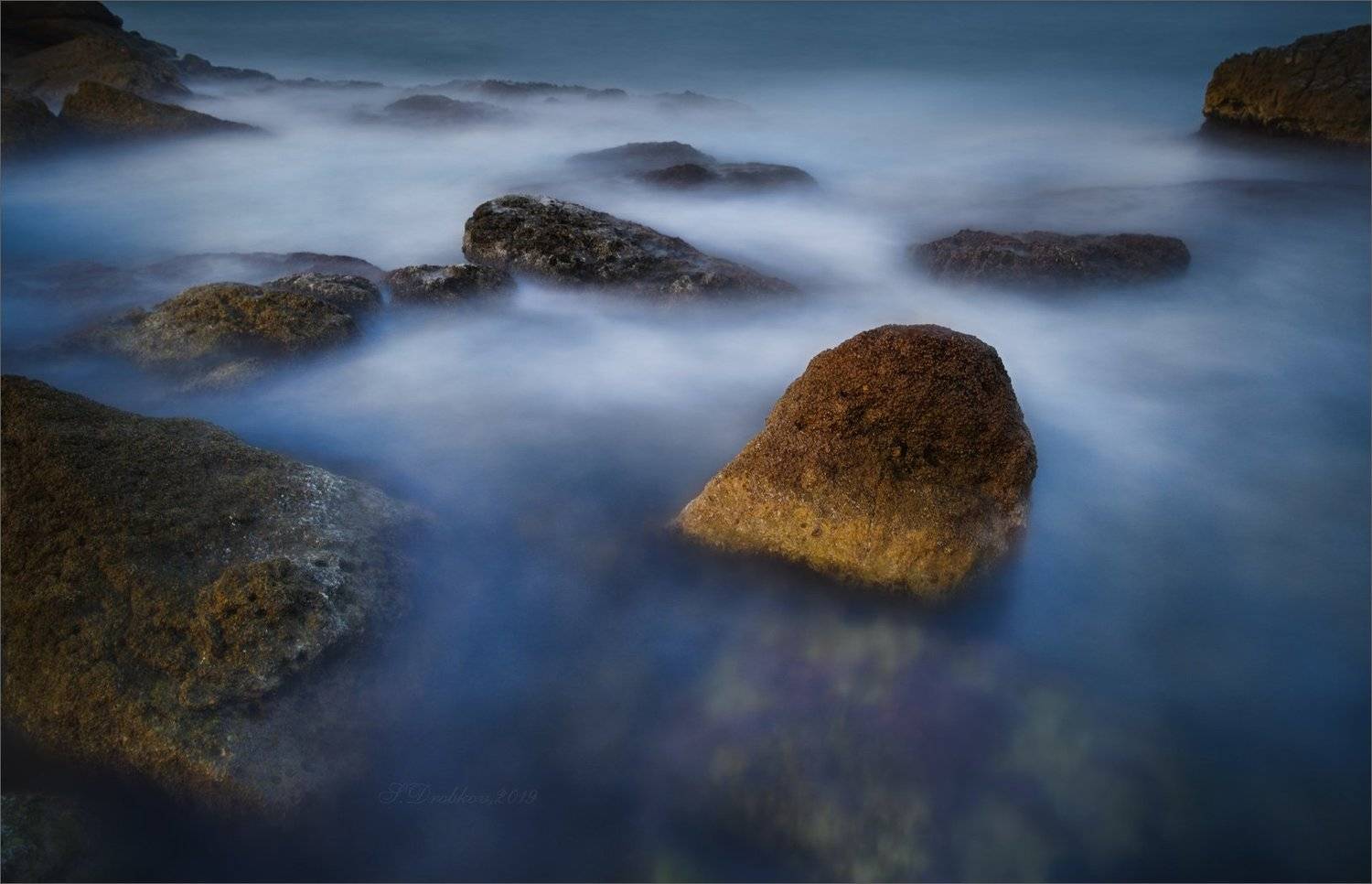 закат, зима, скалы, море, пейзаж, длинная экспозиция, Sergey Drobkov