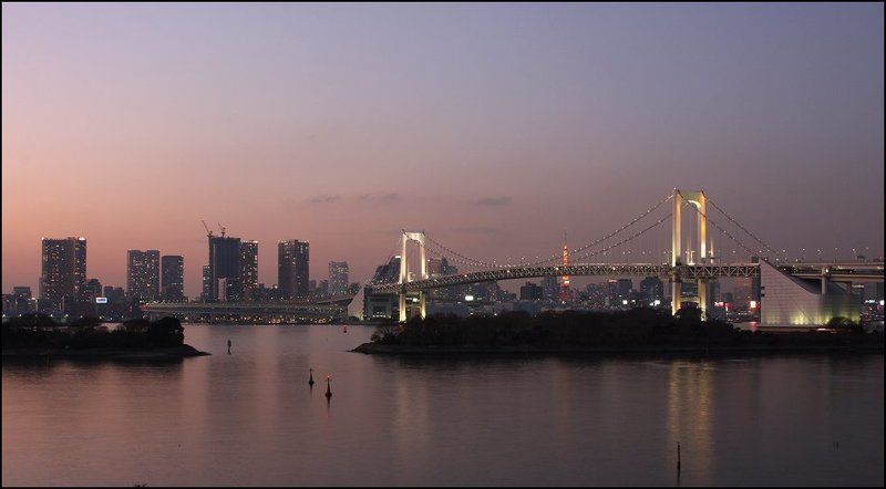 токио, rainbow bridge, мост, япония, закат Tokio Rainbow Bridge фото превью