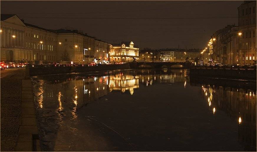 санкт-петербург, реки, фонтанка, вечер, зима, Kirill Shapovalov