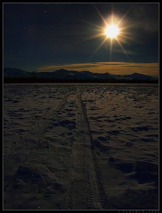 зима, река, лед, Игорь Глушко