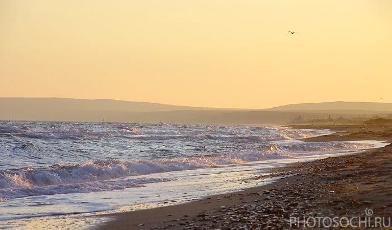 пейзаж, закат, море, янтарь, photosochi.ru, таманский полуостров, черное море закат в янтаре фото превью