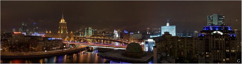 москва, панорама, вечер Московская. Вечерняя.Панорамная. фото превью