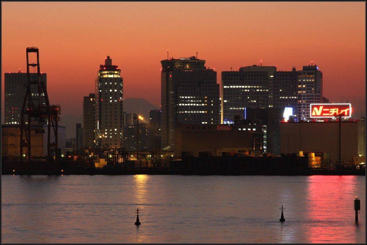 фудзи, япония, вулкан, камакура, fuji, закат, горы, море, Gemini