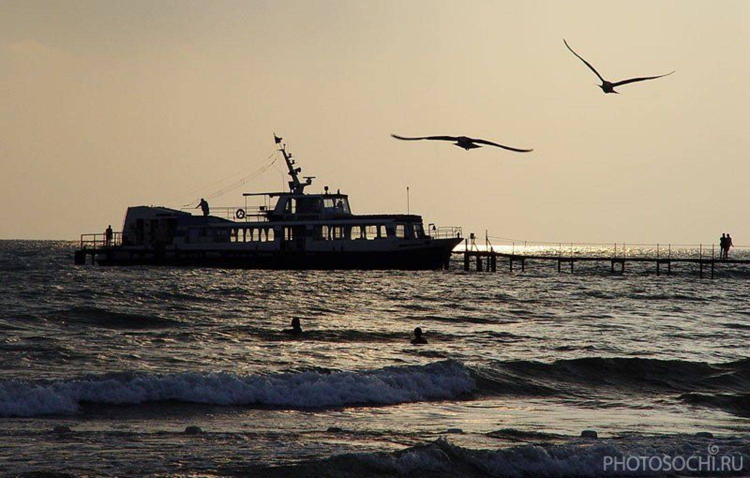 лето, море, вечер, теплоход, черное море, анапа, Евгений Харланов
