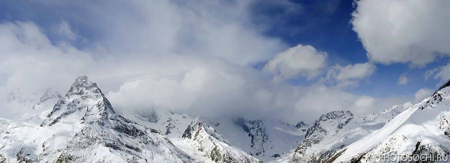 горы, зима, снег, домбай, Евгений Харланов