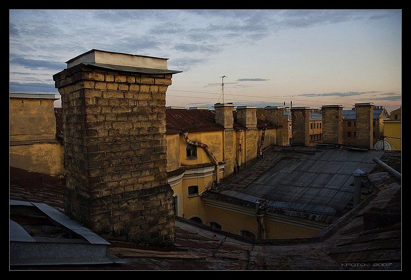 петербург, крыша, трубы, небо, вечерело Трубный оркестр под руководством... фото превью