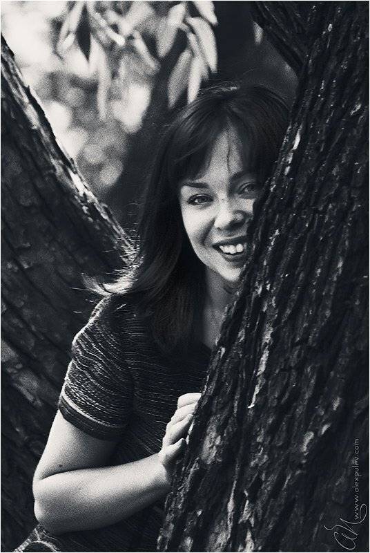 девушка,олеся,парк,друзья,улыбка,хорошее,настроение,old,foto, Александр Путев