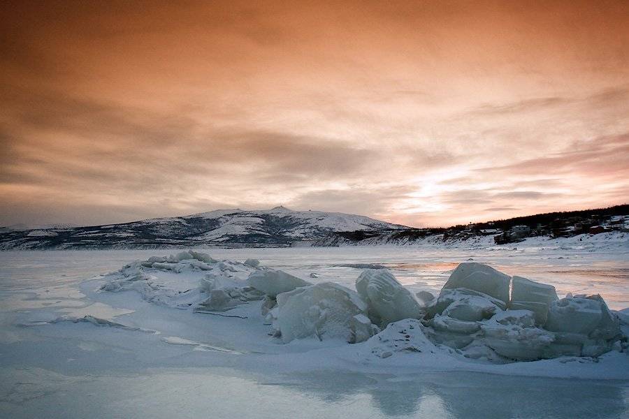 магадан, зима, лед, снег, закат, Sir Fisher