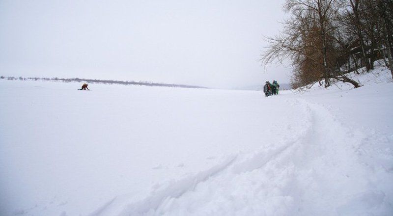 волга, зима, поход, сноуборд по волге фото превью