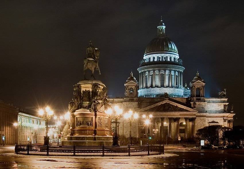 петербург, исакий, ночь, зима, Kirill Shapovalov