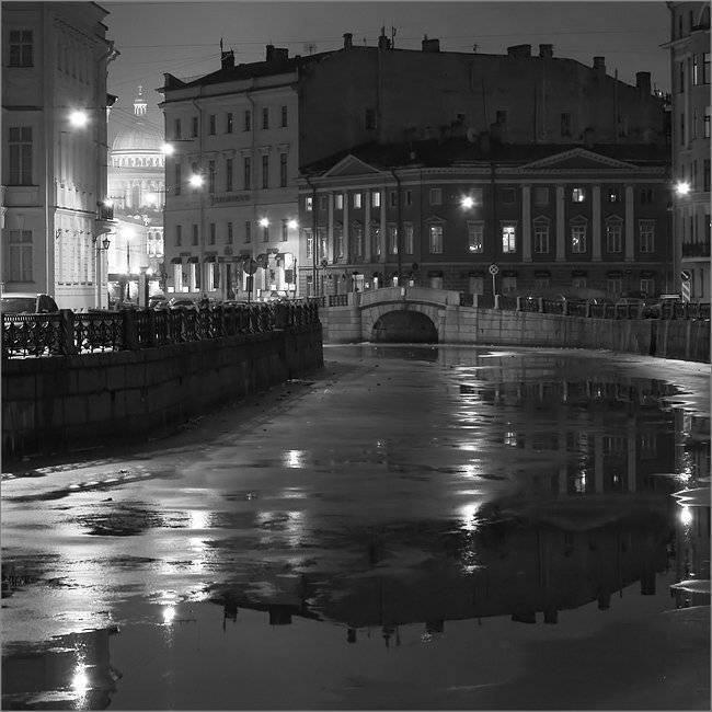 петербург, мойка, исакий, ночь, зима, Kirill Shapovalov