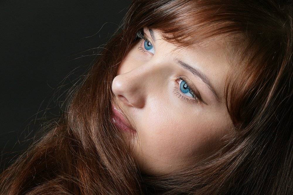 девушка, глаза, волосы, губы, Sound Wave