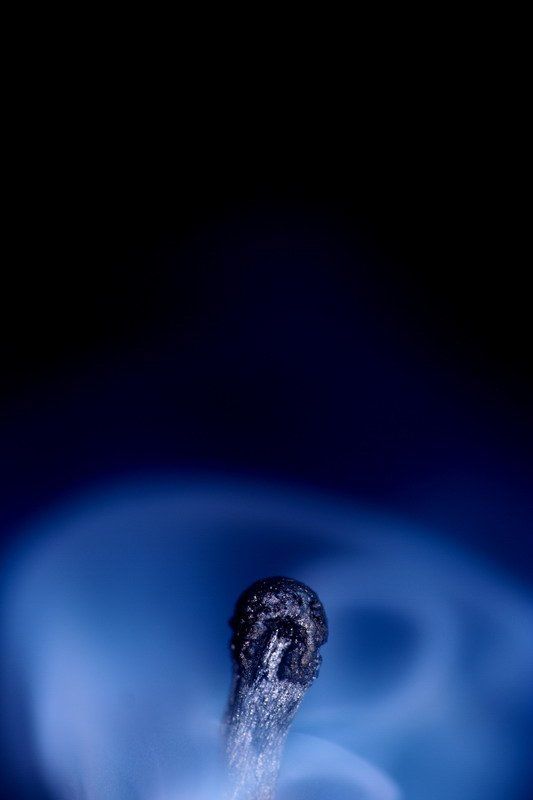 спичка, дым, тонкий, макро  фото превью