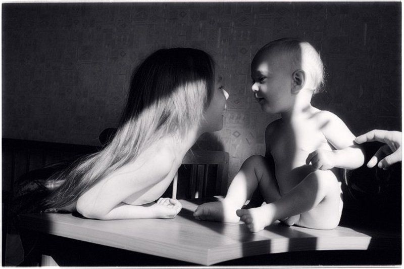 девочка, мальчик, солнце, 0253-21 Полосатые солнечные ванны для головастиков фото превью