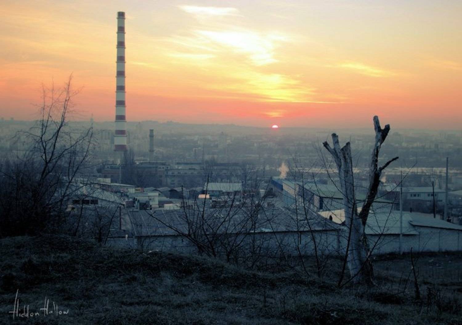 солнце, город, закат, Кирилл Кириллов