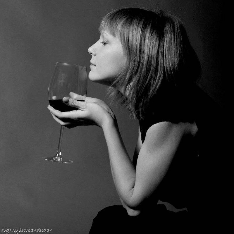 девушка, вино, бокал, портрет, цифра, Евгений Лувсандугар