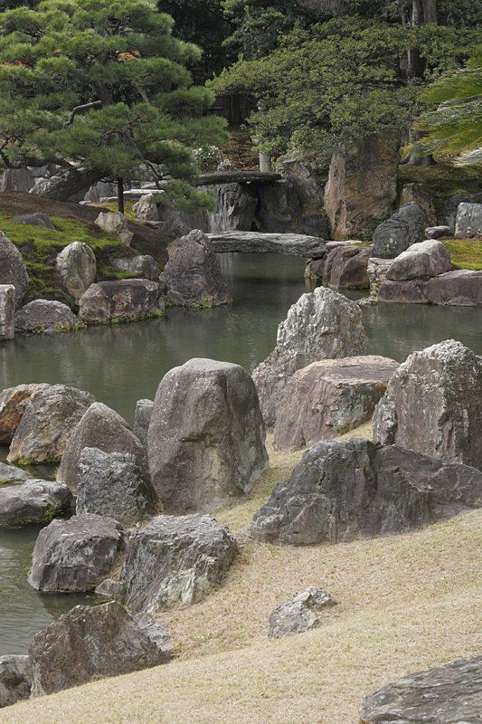 ни-дзе, сад камней, киото Сад замка Ни-дзе. Киото фото превью