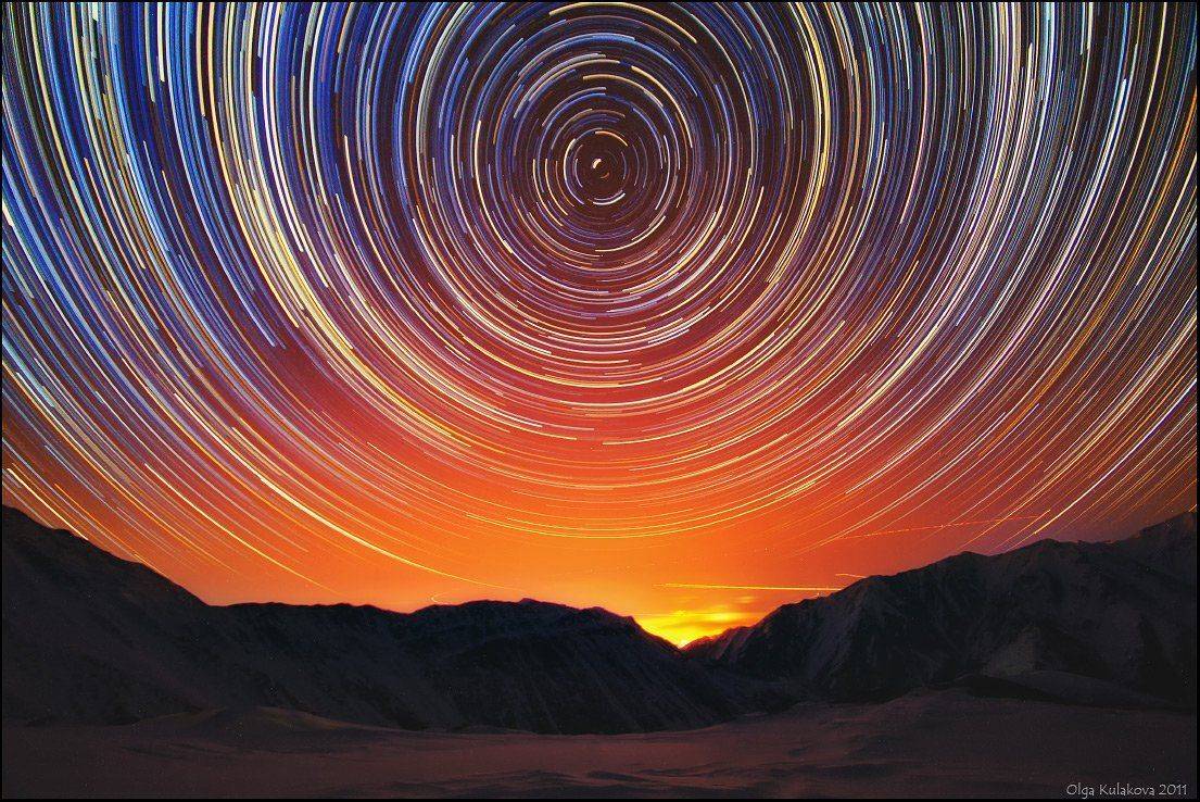 startrails, ночь, звезды, Ольга Кулакова