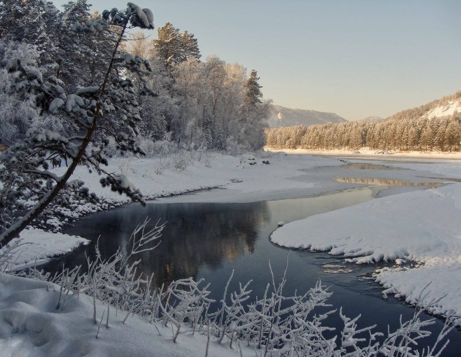 зима, снег, голубые озёра, аскат, алтай, Галина Хвостенко