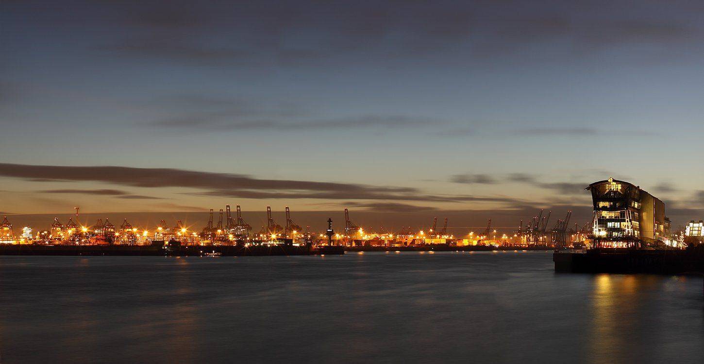 германия, гамбург, вечер, порт, эльба, Игорь Дубровский