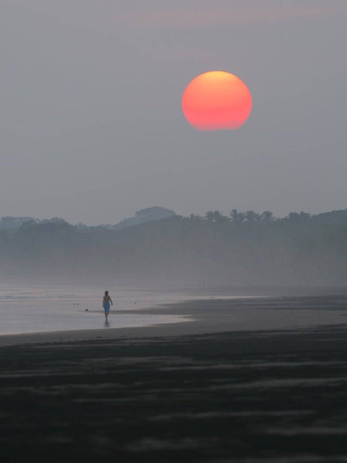 Девушка, закат, коста-рика, Море, Океан, пляж, Природа, Солнце, эстериллос, Александр Константинов