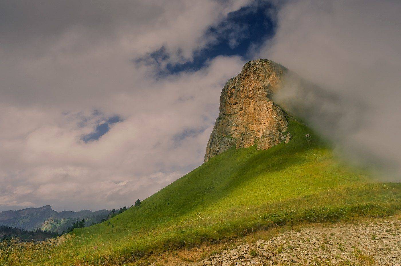 кавказ, горы, тхачи, лето, туманы, ФЁДОР