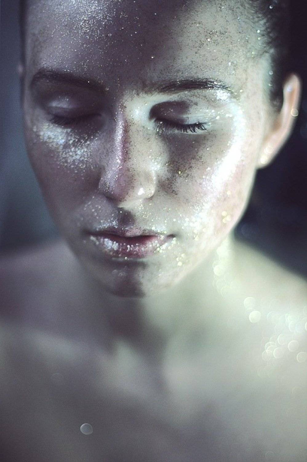 портрет, девушка, студия, блестки, макияж, модель, Masha Ferre