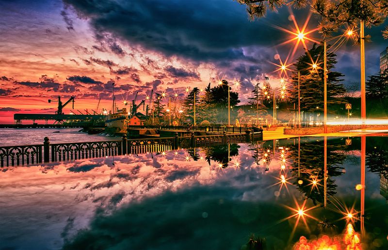 Набережная в отражении) фото превью