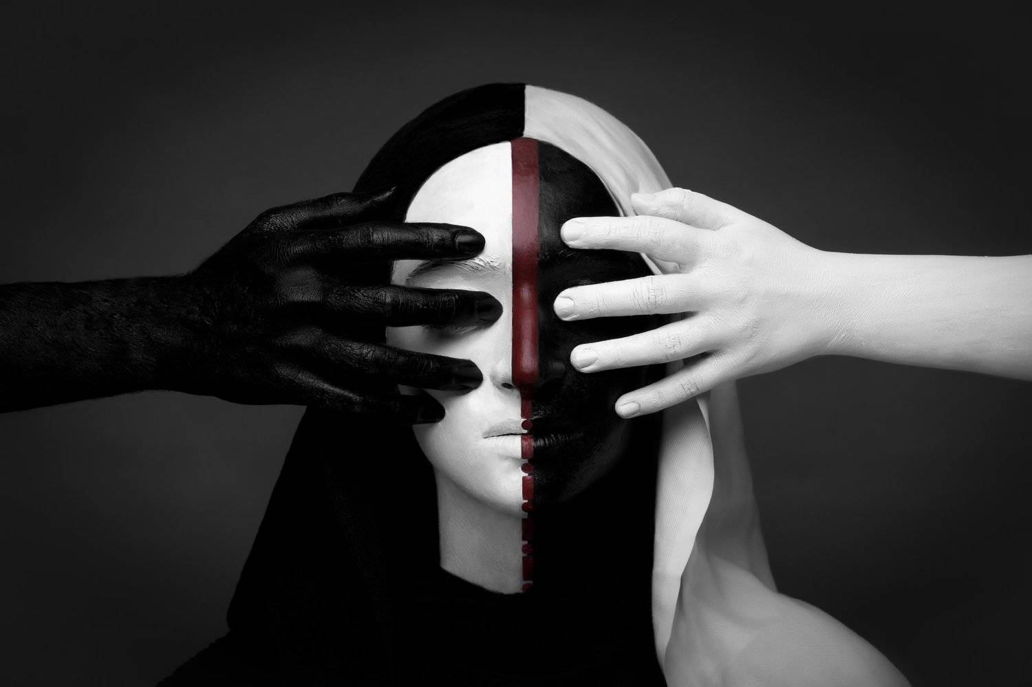 #border #bw #conceptual #black #white #portrait,  Sina