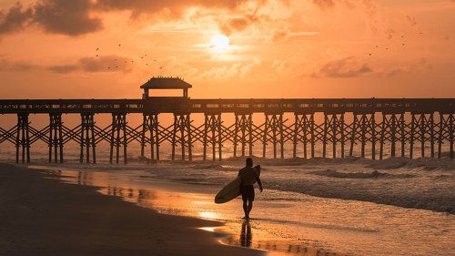 Warm surfing at Follly beach