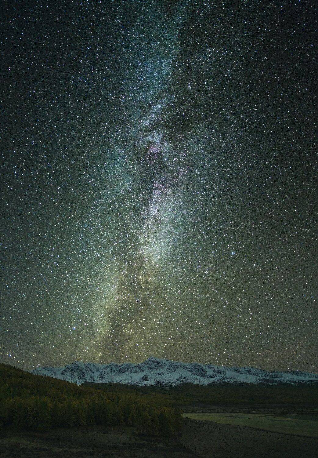 россия, алтай, республика алтай, сибирь, осень, природа, пейзаж, горы, хребет, озеро, закат, вечер, отражение, джангысколь, ештык кель джангысколь, ештык кель, млечный путь, Оборотов Алексей