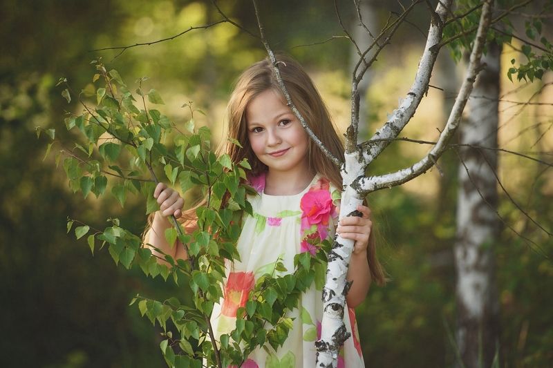 girl, portrait, west, tree, Ines фото превью