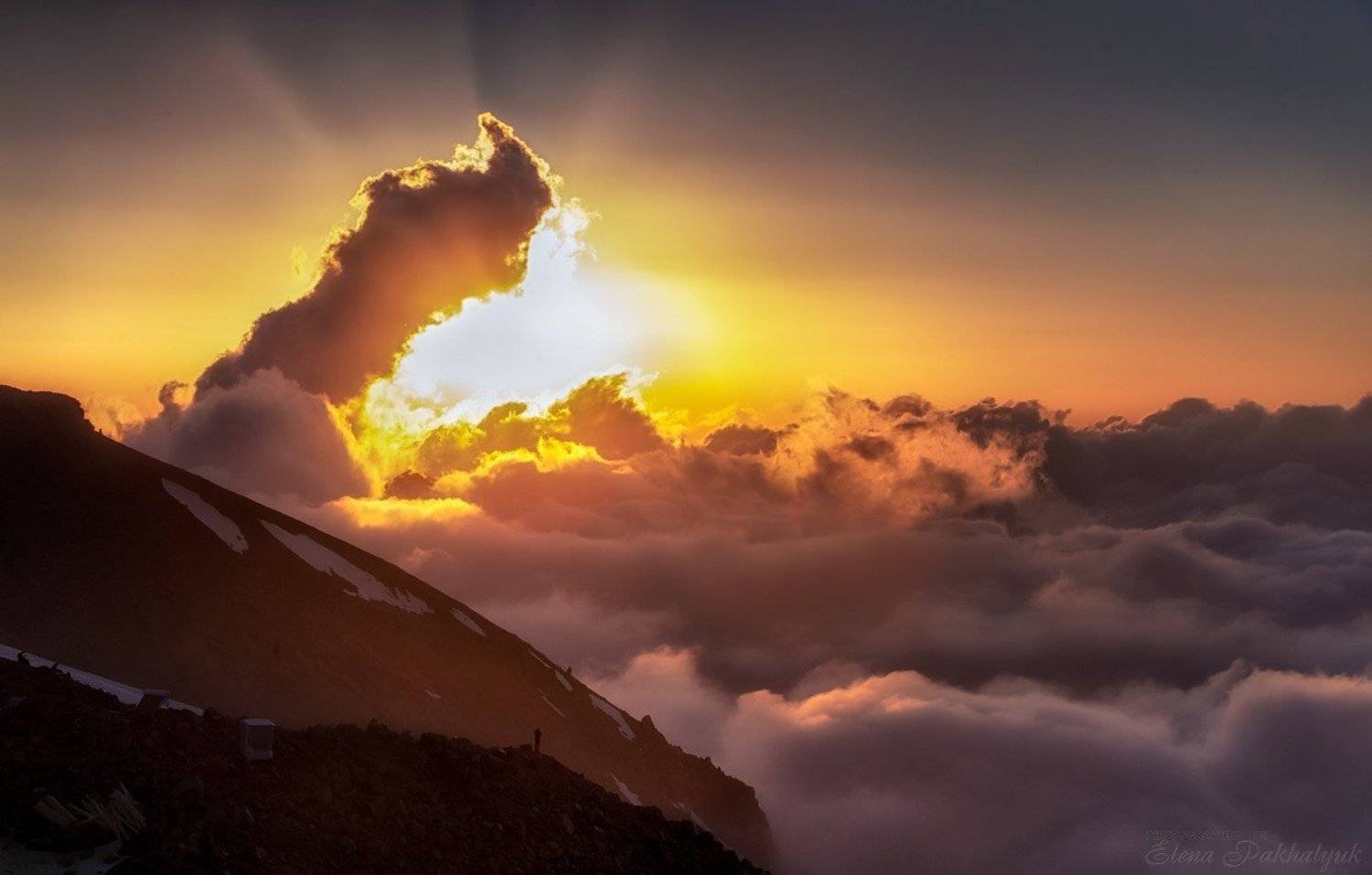 кавказ,горы,солнце,закат,рассвет,россия,облака,гроза,снег,лучи,пейзаж,фототур, Elena Pakhalyuk