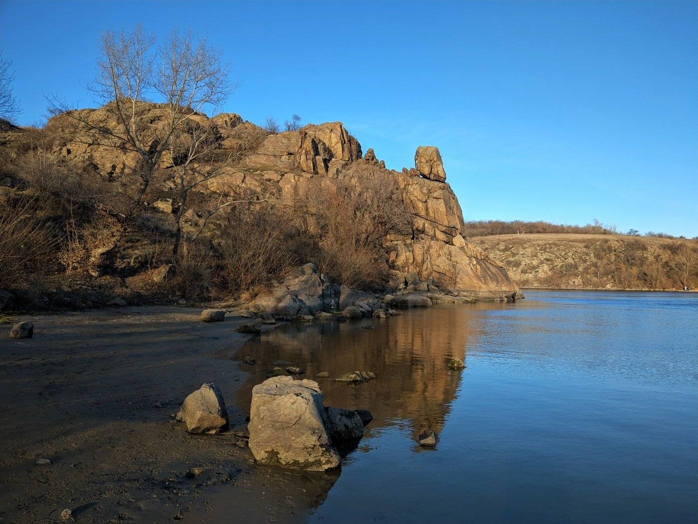 пейзаж,днепр,река,вода,скалы,берег,камни,отражение,свет,ракурс,, Сергей Богачёв