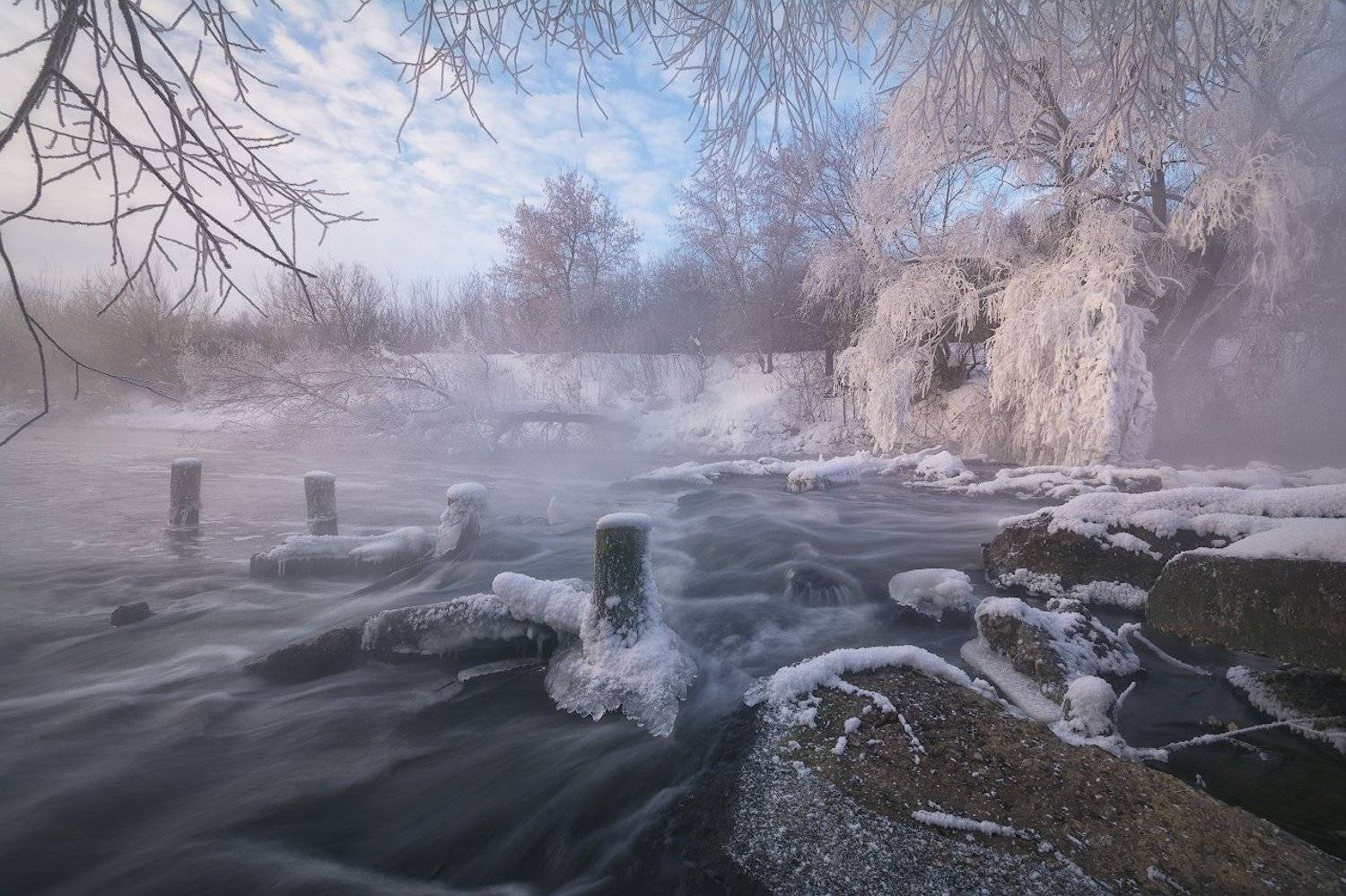 зима, мороз, иней, утро, рассвет, пейзаж, рязань, Жмак Евгений