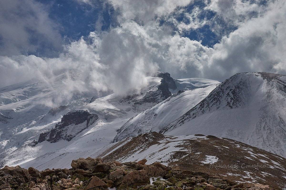 кавказ горы эльбрус облака перевал балк-баши, Николай Стюбко