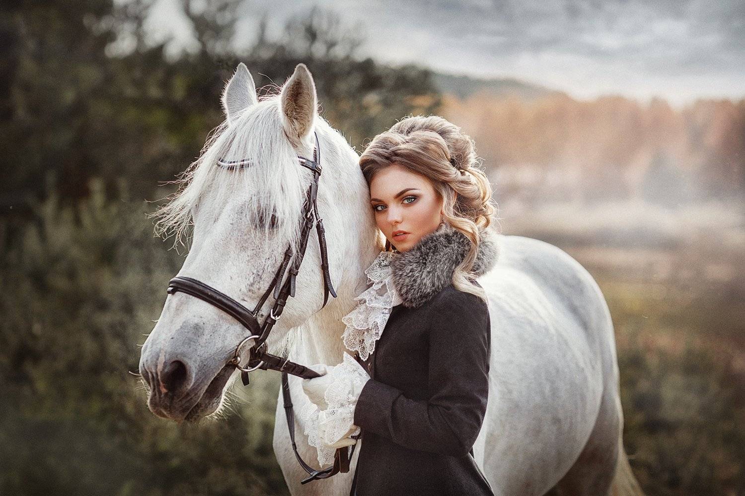 портрет девушка лошадь girl, Оксана Пипкина