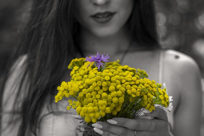 портрет, чб, девушка, боке, казань **** фото превью