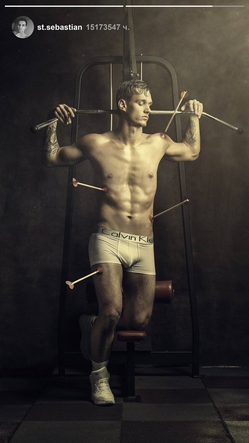 модель, свет, тело, качалка, святой, инстаграм, instagram, современное, картина, дым, подписчики, сториз, себастьян, стрелы, амур, маска, трусы, спорт, гетеро, Чихняев Максим