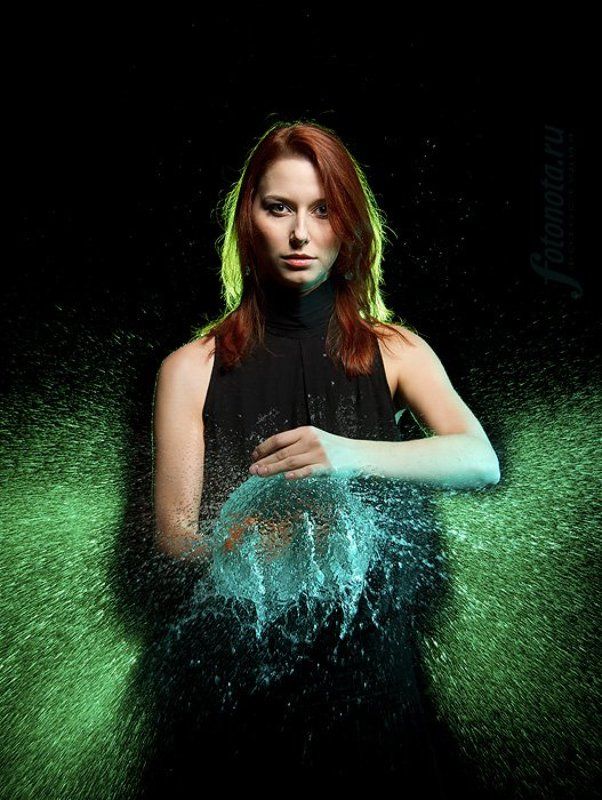 девушка, шарик, медуза, рыбка, зеленый, голубой, золотая, фотонота *** фото превью