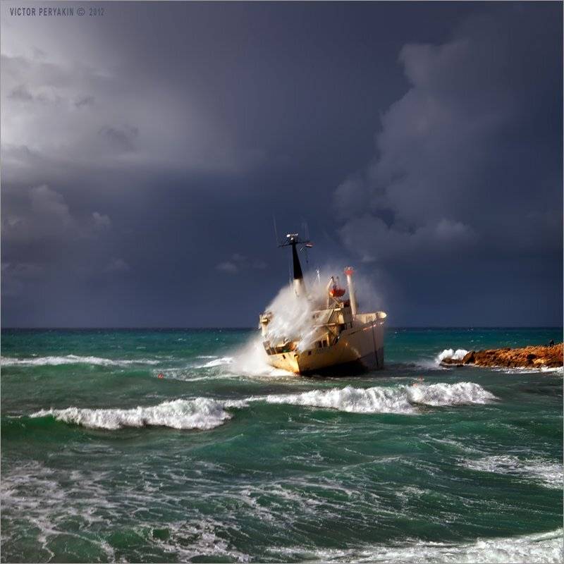 корабль, мель, кипр, берега, скалы, рифы, караблекрушения, путешествия, Виктор Перякин