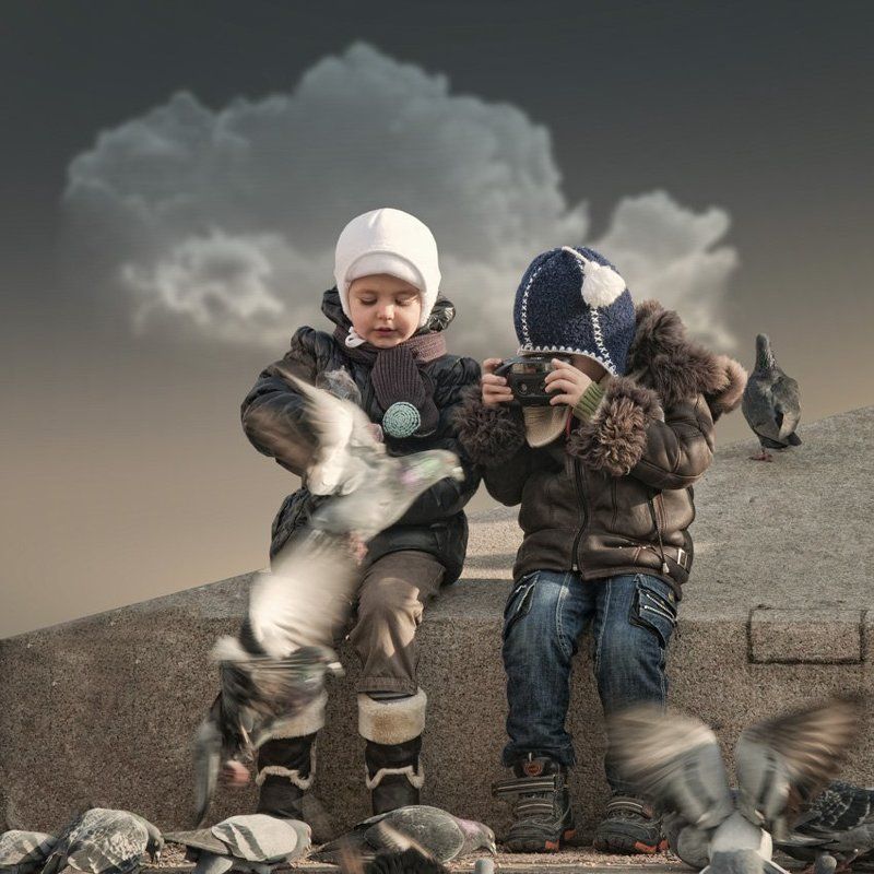 kid, kids, play, photography, dove, light, sun, fly, food Real street photographer фото превью