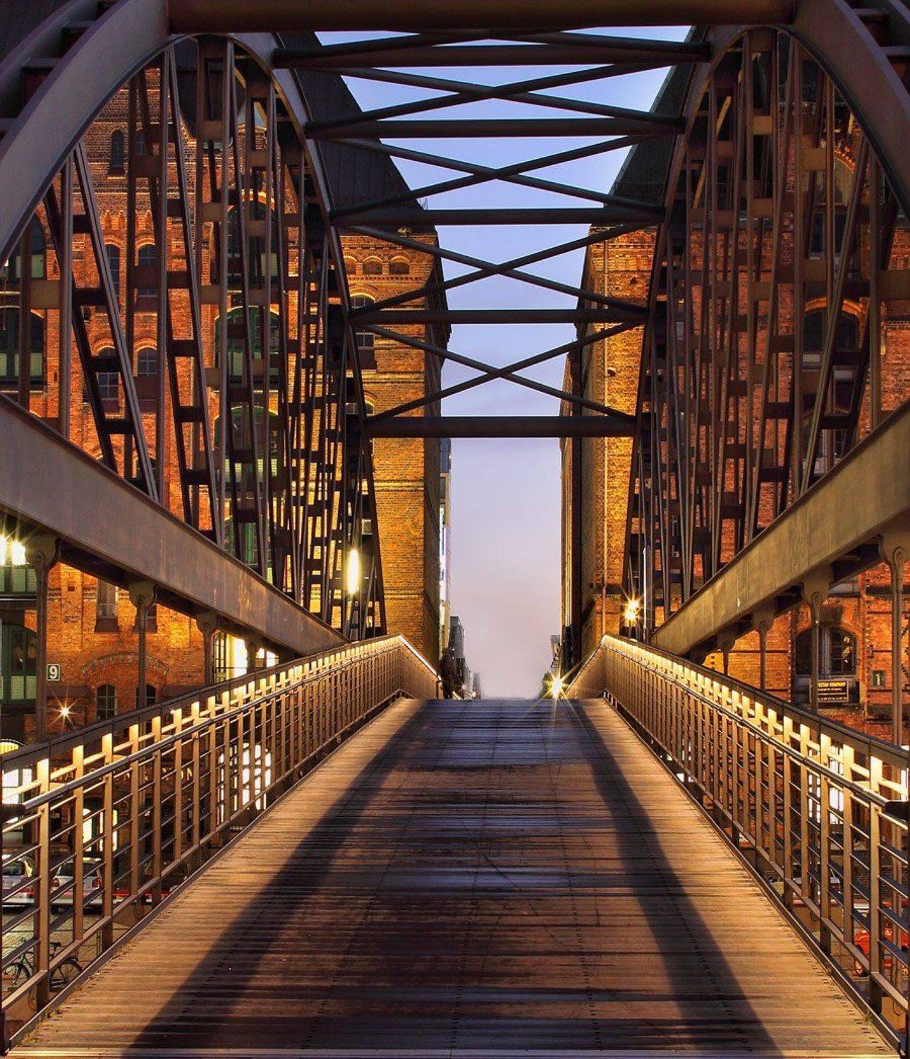 германия, гамбург, мост, ночь, Игорь Дубровский