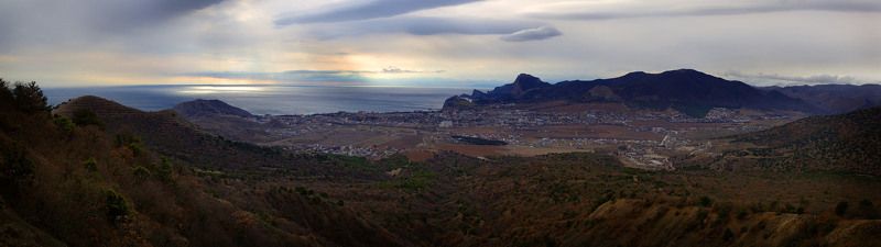 крым, зима, , море, горы Новый год над Судаком фото превью